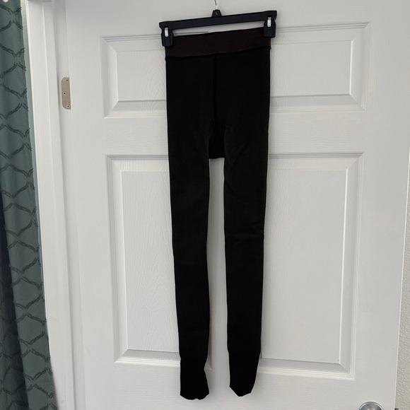 Black “Sheer” with warm lining Leggings - Picture 1 of 5